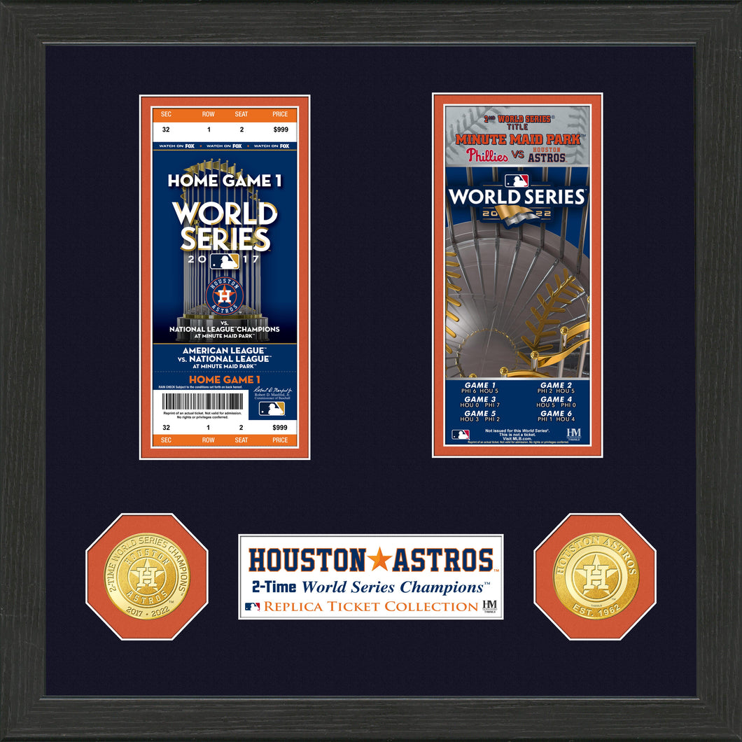 Houston Astros 2-Time World Series Champions Bronze Coin & Ticket CollectionHouston Astros 2-Time World Series Champions Bronze Coin & Ticket Collection