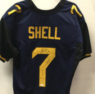 wvu football, rushel shell autograph 