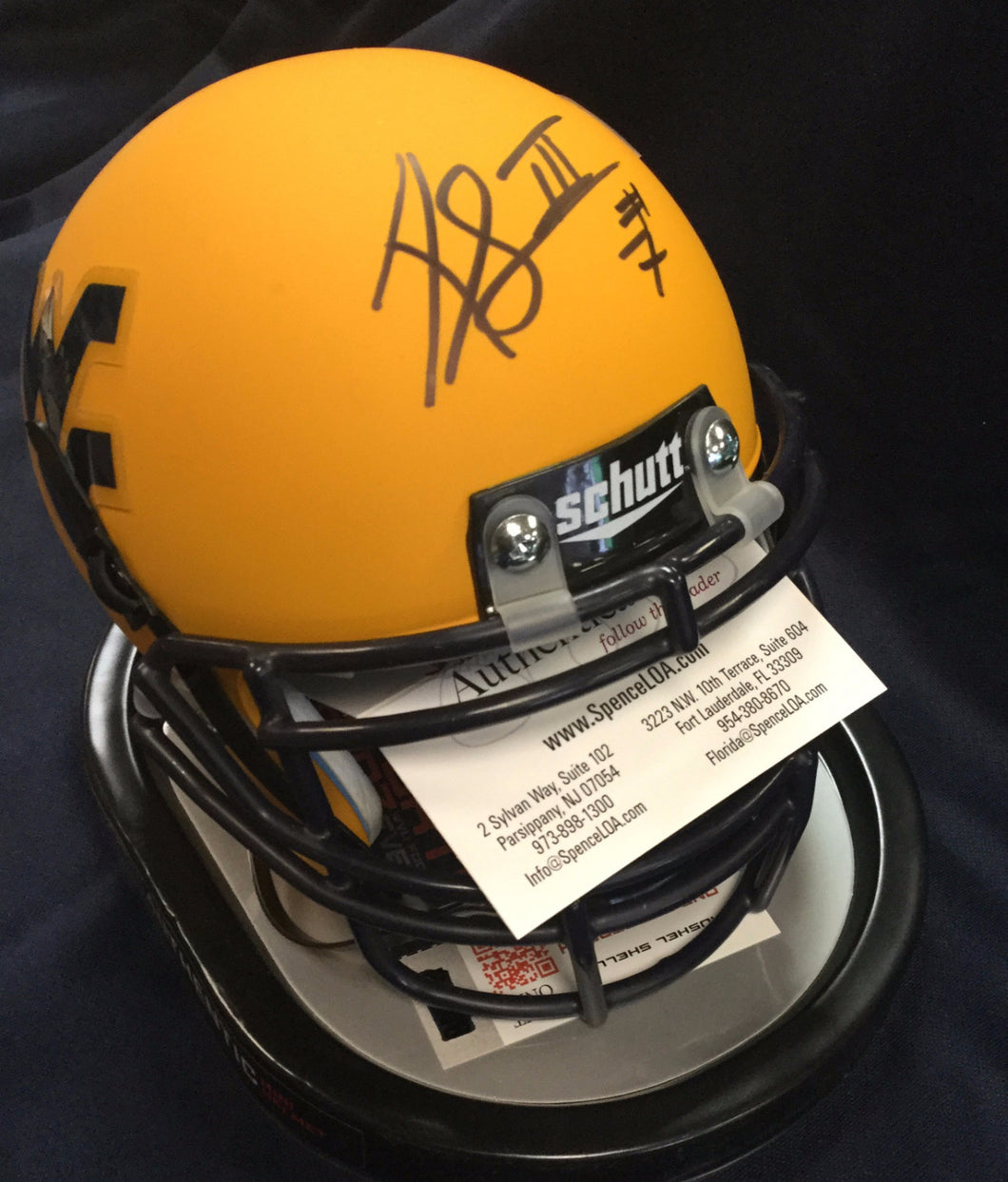 wvu football, rushel shell autograph