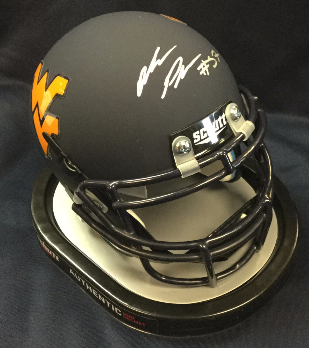 NCAA football memorabilia Adam Pankey signed dark mini helmet from Sports Fanz