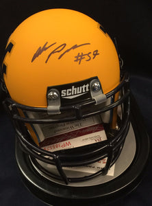 WVU collectibles Adam Pankey signed gold mini helmet from Sports Fanz