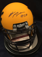 WVU collectibles Adam Pankey signed gold mini helmet from Sports Fanz