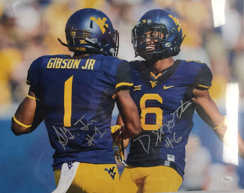 wvu football, shelton gibson autograph, daikiel shorts autograph