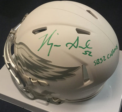 wvu football, najee goode autographed eagles mini helmet
