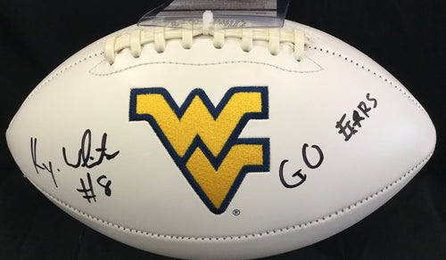 Kyzir White West Virginia Mountaineers Signed WVU Logo Football JSA