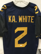 wvu football, karaun white, ka'raun white signed jersey