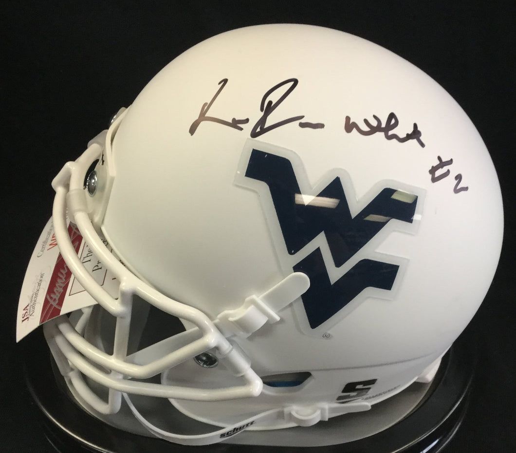 KaRaun White West Virginia Mountaineers Signed WVU White Mini Helmet JSA