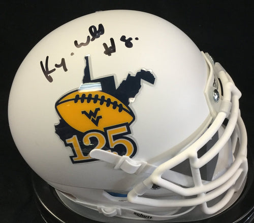 Kyzir White West Virginia Mountaineers Signed WVU 125 Mini Helmet JSA