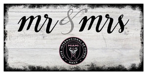 Inter Miami Mr. & Mrs. Script Wood Sign - 6"x12"