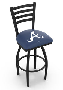 Atlanta Braves Swivel Counter Stool with Black Wrinkle Finish - 25"