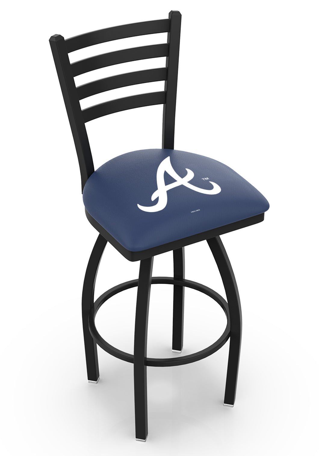 Atlanta Braves Swivel Counter Stool with Black Wrinkle Finish - 25