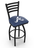Atlanta Braves Swivel Counter Stool with Black Wrinkle Finish - 36"