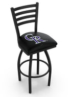 Colorado Rockies Swivel Counter Stool with Black Wrinkle Finish - 30"