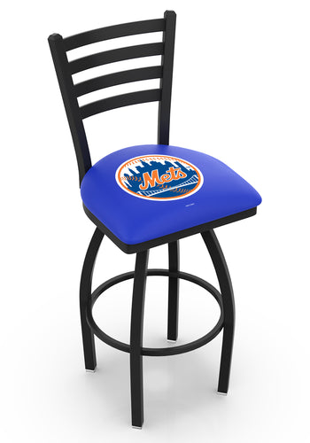 New York Mets Swivel Counter Stool with Black Wrinkle Finish - 36