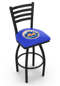 New York Mets Swivel Counter Stool with Black Wrinkle Finish - 36"