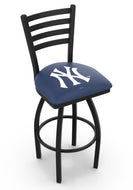 New York Yankees Swivel Counter Stool with Black Wrinkle Finish - 36"