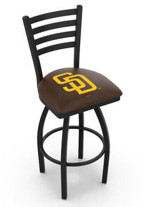 San Diego Padres Swivel Counter Stool with Black Wrinkle Finish - 30"