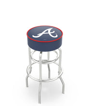 Atlanta Braves Doubling Swivel Counter Stool with Chrome Finish - 25"