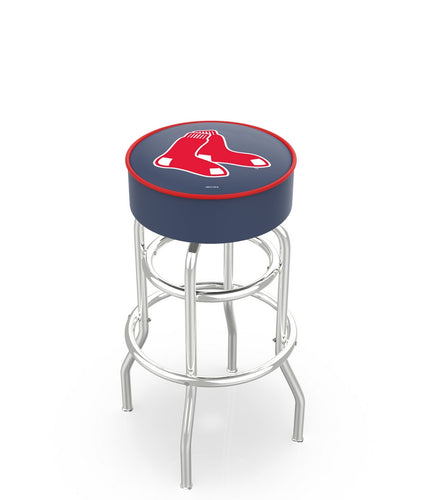Boston Red Sox Doubling Swivel Counter Stool with Chrome Finish - 25
