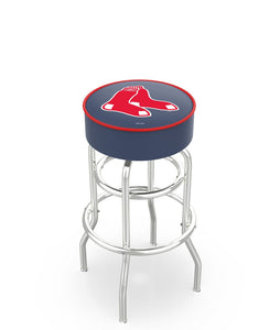 Boston Red Sox Doubling Swivel Counter Stool with Chrome Finish - 25"