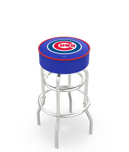 Chicago Cubs Doubling Swivel Counter Stool with Chrome Finish - 25"