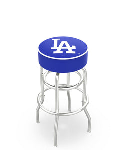 Los Angeles Dodgers Doubling Swivel Counter Stool with Chrome Finish - 30"