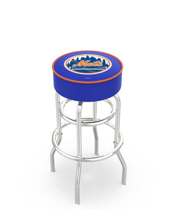 New York Mets Doubling Swivel Counter Stool with Chrome Finish - 25"