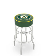Oakland Athletics Doubling Swivel Counter Stool with Chrome Finish - 25"