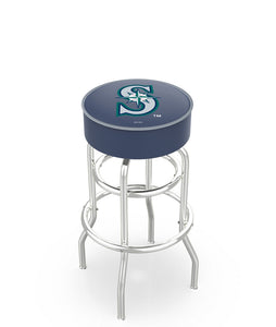 Seattle Mariners Doubling Swivel Counter Stool with Chrome Finish - 25"