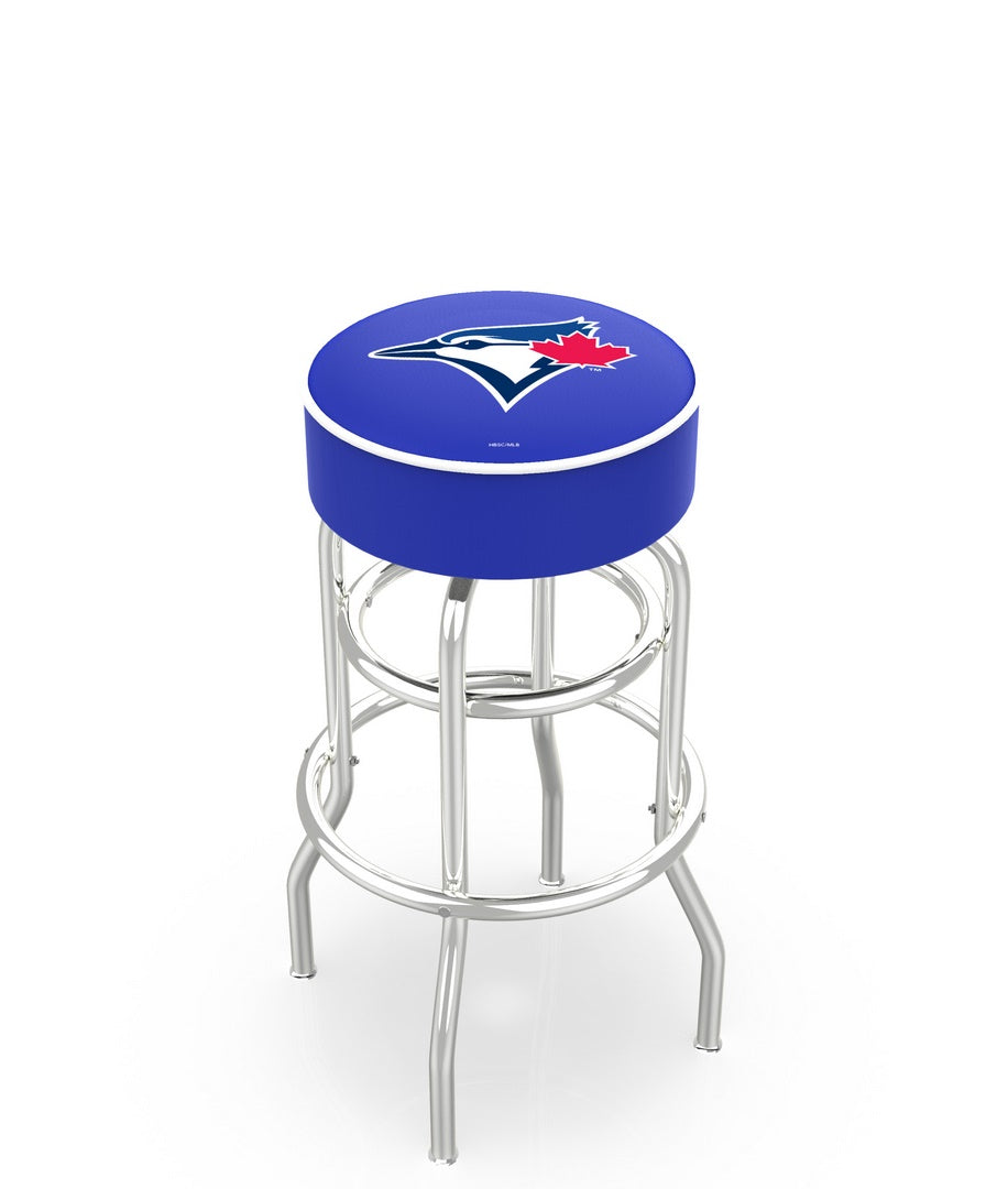 Toronto Blue Jays Doubling Swivel Counter Stool with Chrome Finish - 30