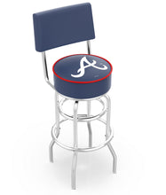 Atlanta Braves Doubleing Swivel Bar Stool with Chrome Finish  -30"