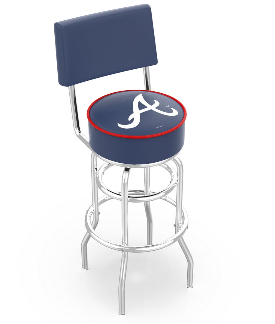 Atlanta Braves Doubleing Swivel Bar Stool with Chrome Finish  -30