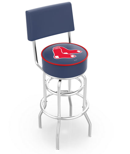 Boston Red Sox Doubleing Swivel Bar Stool with Chrome Finish  -30
