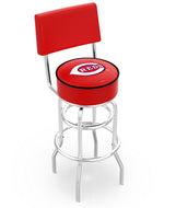 Cincinnati Reds Doubleing Swivel Bar Stool with Chrome Finish  -30"