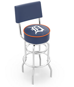 Detroit Tigers Doubleing Swivel Bar Stool with Chrome Finish  -30"