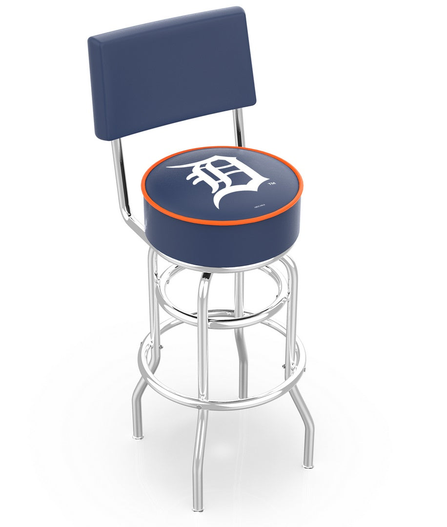 Detroit Tigers Doubleing Swivel Bar Stool with Chrome Finish  -30
