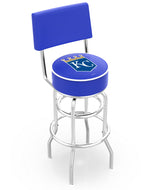 Kansas City Royals Doubleing Swivel Bar Stool with Chrome Finish  -25"