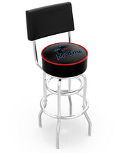 Miami Marlins Doubleing Swivel Bar Stool with Chrome Finish  -25"