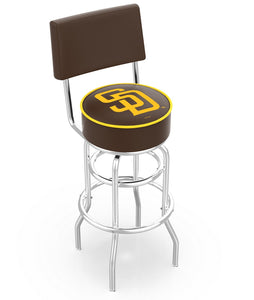 San Diego Padres Doubleing Swivel Bar Stool with Chrome Finish  -25"
