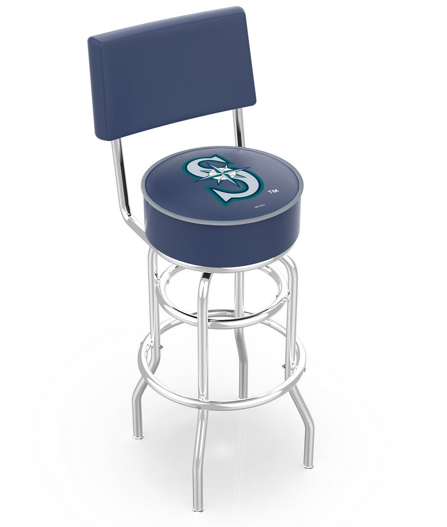Seattle Mariners Doubleing Swivel Bar Stool with Chrome Finish  -30