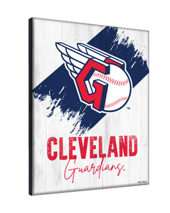 Cleveland Guardians Wordmark Canvas Wall Art - 15"x20"