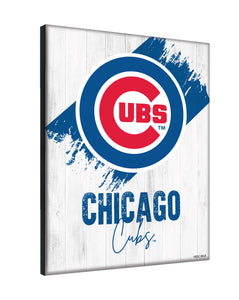 Chicago Cubs Wordmark Canvas Wall Art - 24"x32"