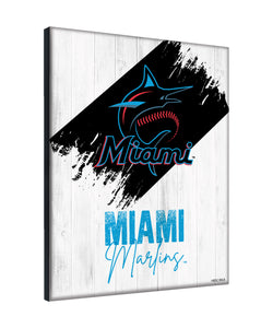 Miami Marlins Wordmark Canvas Wall Art - 24"x32"