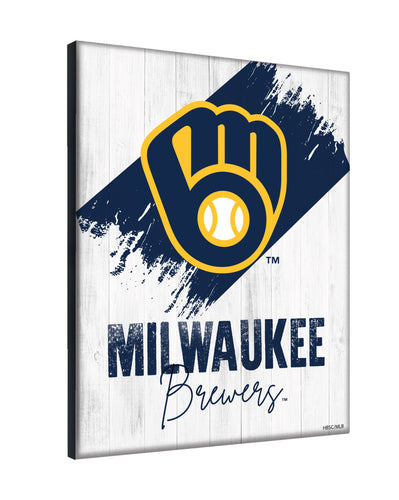 Milwaukee Brewers Wordmark Canvas Wall Art - 24