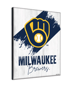 Milwaukee Brewers Wordmark Canvas Wall Art - 24"x32"