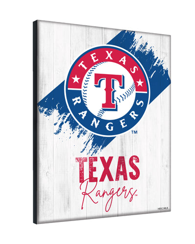 Texas Rangers Wordmark Canvas Wall Art - 24