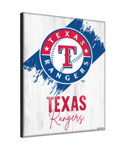 Texas Rangers Wordmark Canvas Wall Art - 24"x32"