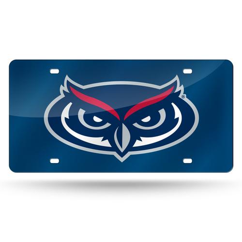 FAU Owls Blue Chrome Laser Tag License Plate