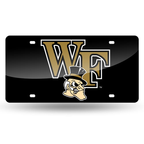 Wake Forest Demon Deacons Black Chrome License Plate 