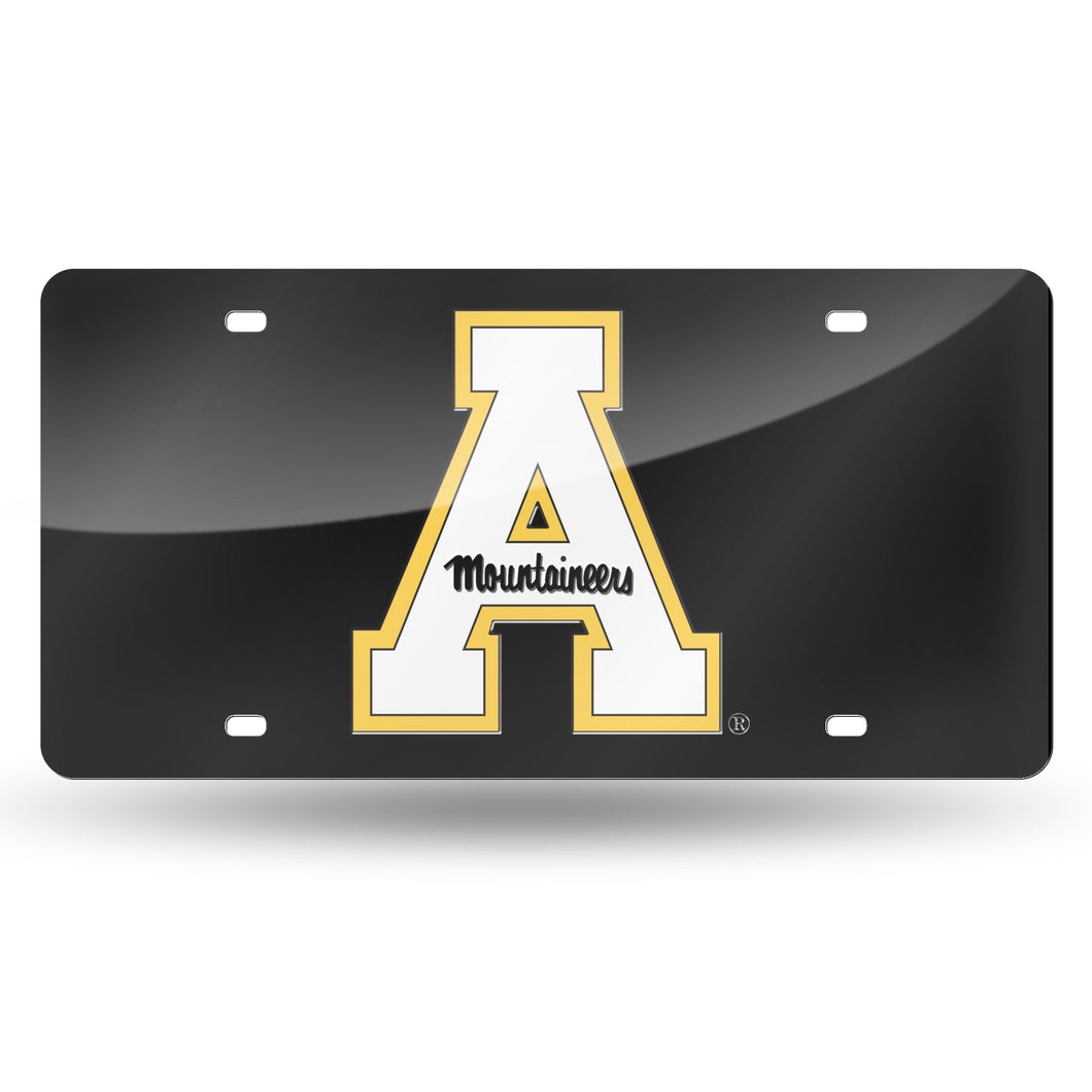 Appalachian State Mountaineers Black Chrome Laser Tag License Plate